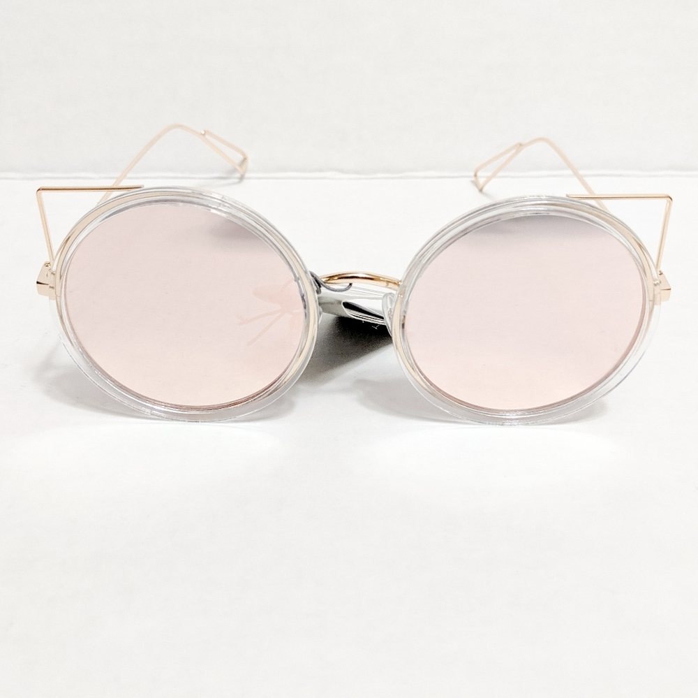 Rose Gold mirrored pink cat eyes sunglasses